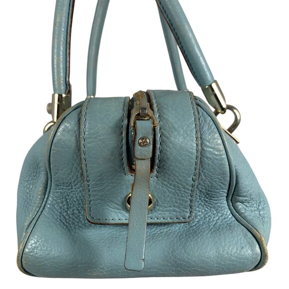 KATE SPADE Light Blue Pebbled Leather Barrel Baguette Shoulder Hand Bag - Picture 4 of 16